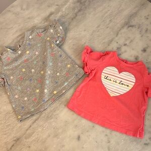 Kids' Starry Gray and Heart Pink Tops